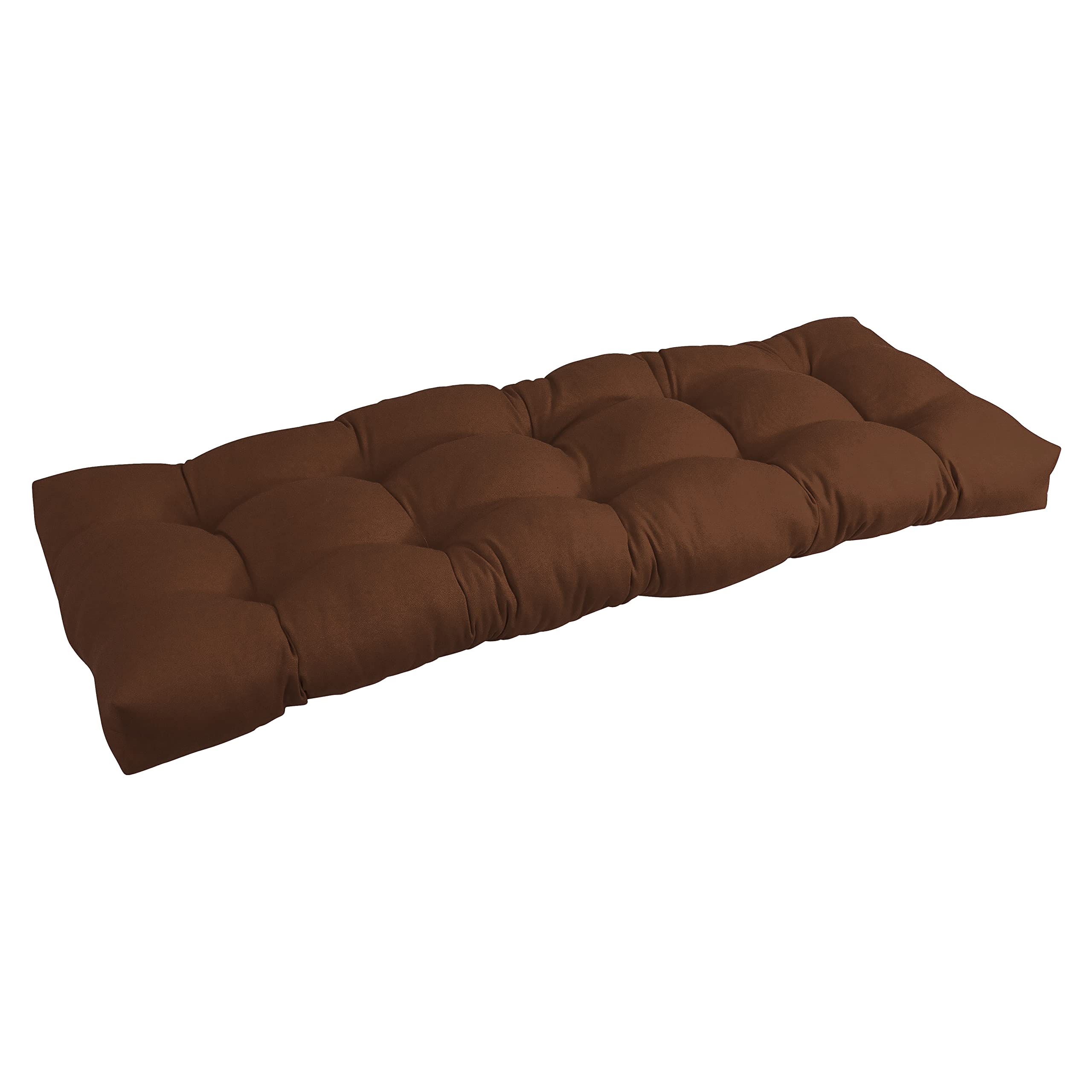 Blazing Needles Twill Tufted Bench Cushion, 46 x 19, Chocolate