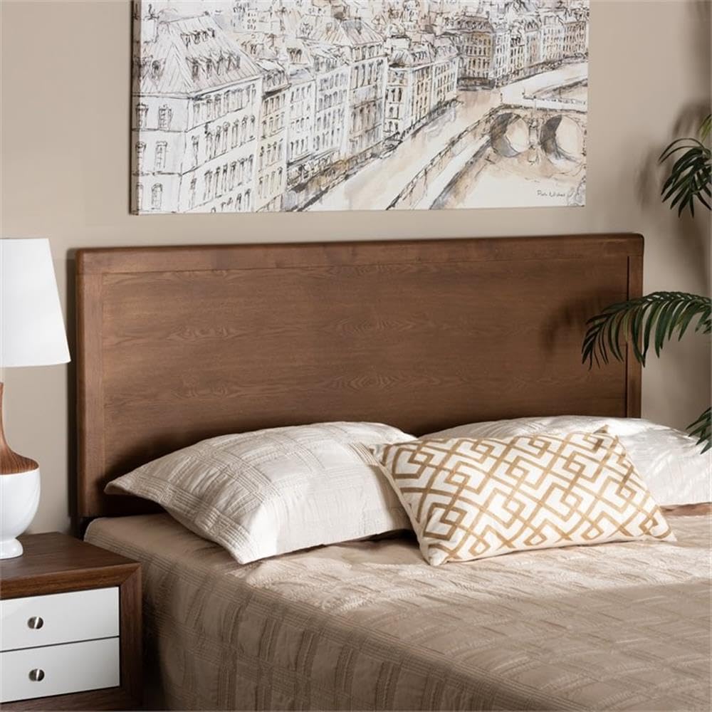 Baxton Studio Alan Ash Walnut Rubberwood Queen Headboard
