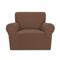 Purefit Stretch Chair Sofa Slipcover – Spandex Jacquard Non Slip Soft Couch Sofa Cover, Washable Furniture Protector With Non Skid Foam And Elastic Bottom For Kids (Chair, Brown)