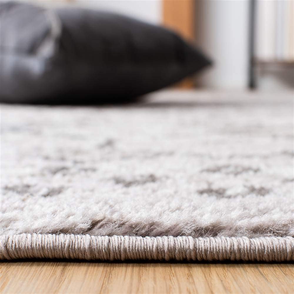 Safavieh Amsterdam Collection Area Rug - 5'1'' X 7'6'', Light Grey & Brown, Moroccan Boho Design, Non-Shedding & Easy Care, Idea