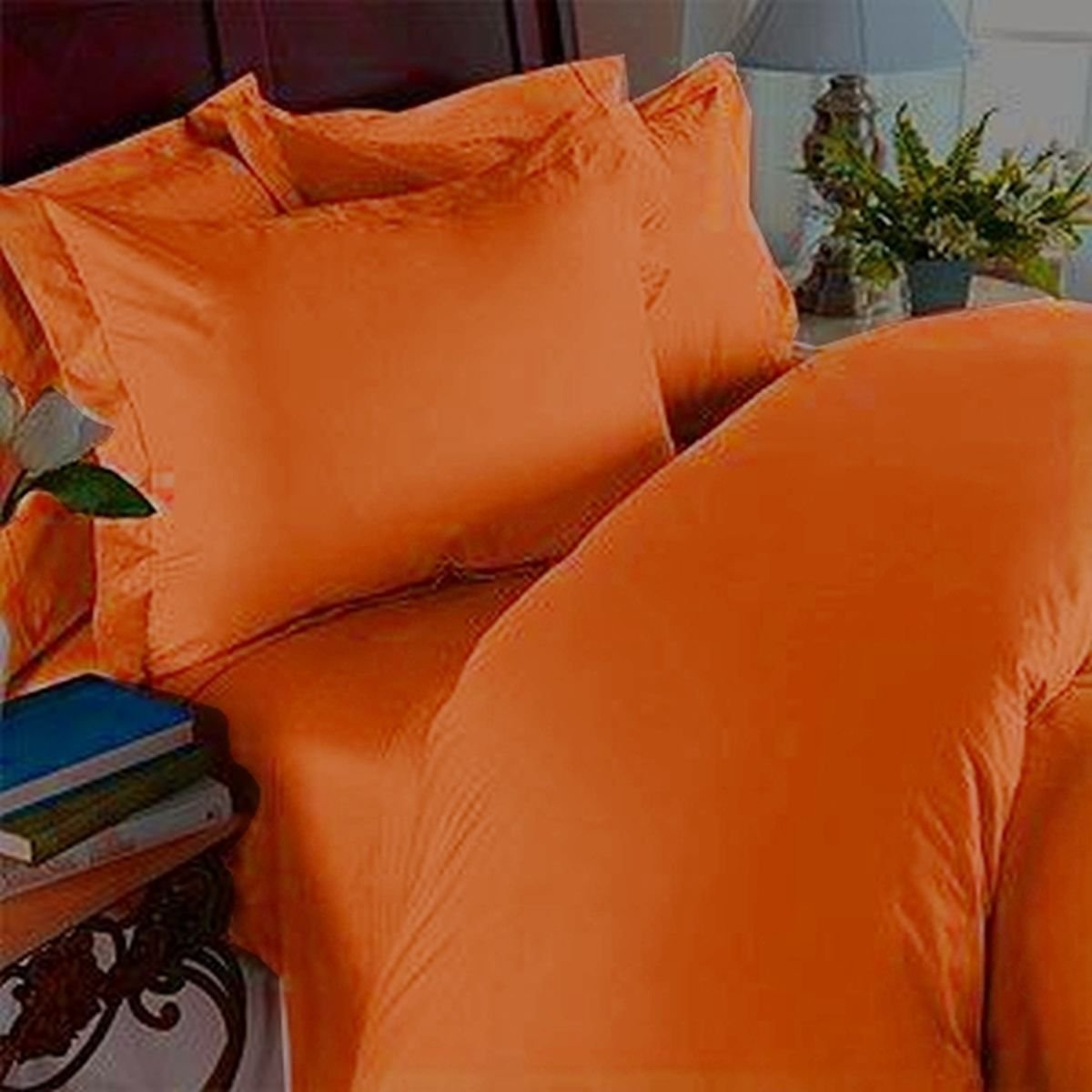 Elegant Comfort 3 Piece Luxury Ultra Soft 1500 Premium Hotel Quality Microfiber Coziest Duvet Cover Set, Full/Queen, Vibrant Ora