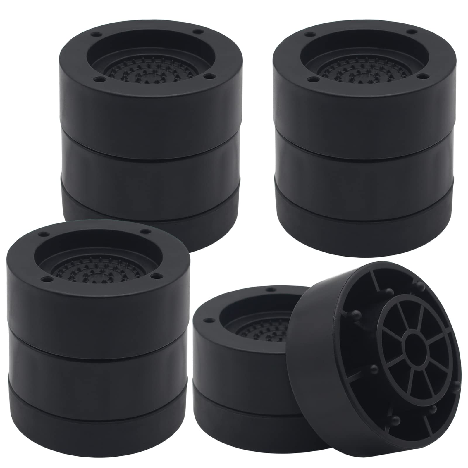 Hanihua Furniture Risers 2 Inch Black Bed Risers (Set Of 4), Heavy Duty Bed Lifts Risers For Table, Sofa, Couch, Desk, Adjustabl