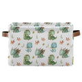 xigua Cute Dragon Storage Basket Collapsible Storage Bins Waterproof Canvas Storage Basket with Leather Handles for Home Closets