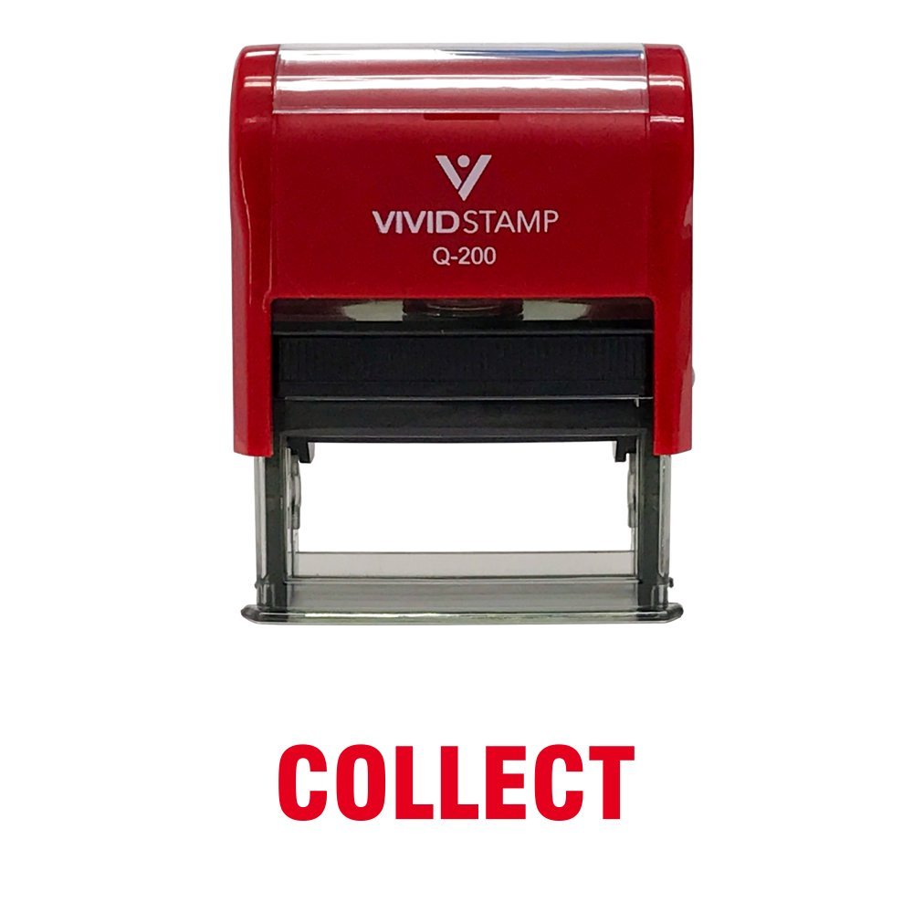 Collect Self Inking Rubber Stamp (Red Ink) - Medium