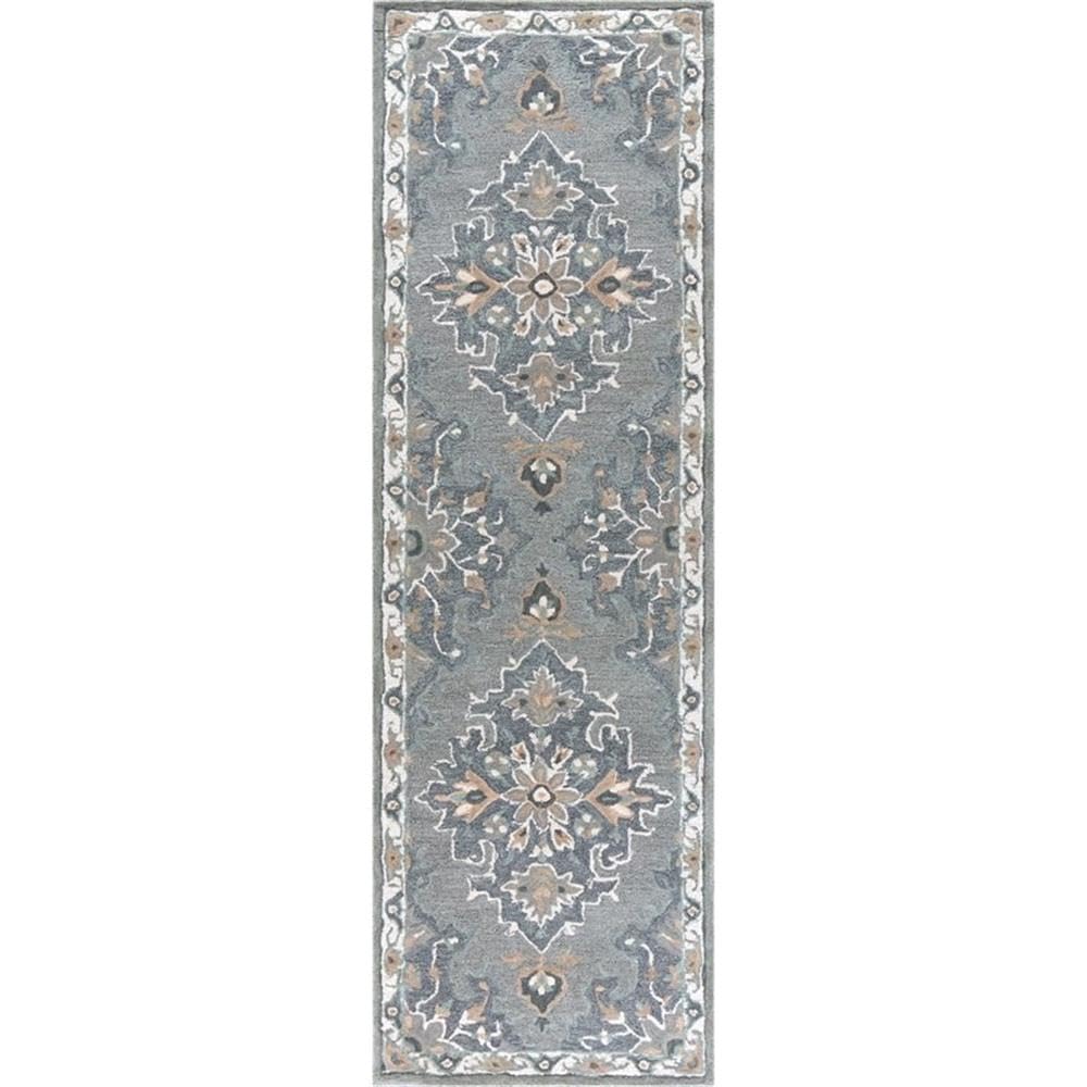 Rizzy Home Alora Decor Cascade 2'6" X 8' Gray/Lt. Gray/Dk Beige/Blue Gray Area Rug
