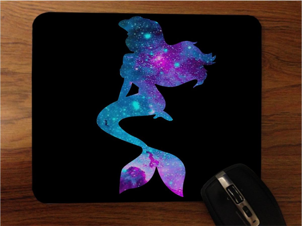 Nebula Galaxy Mermaid Silhouette Desktop Office Silicone Mouse Pad By Trendy Accessories