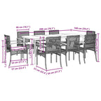 vidaXL 9 Piece Garden Dining Set and Cushions, Table and Chairs, Relaxing Armchairs, Seats for Patio Terrace, Synthetic Rattan Black