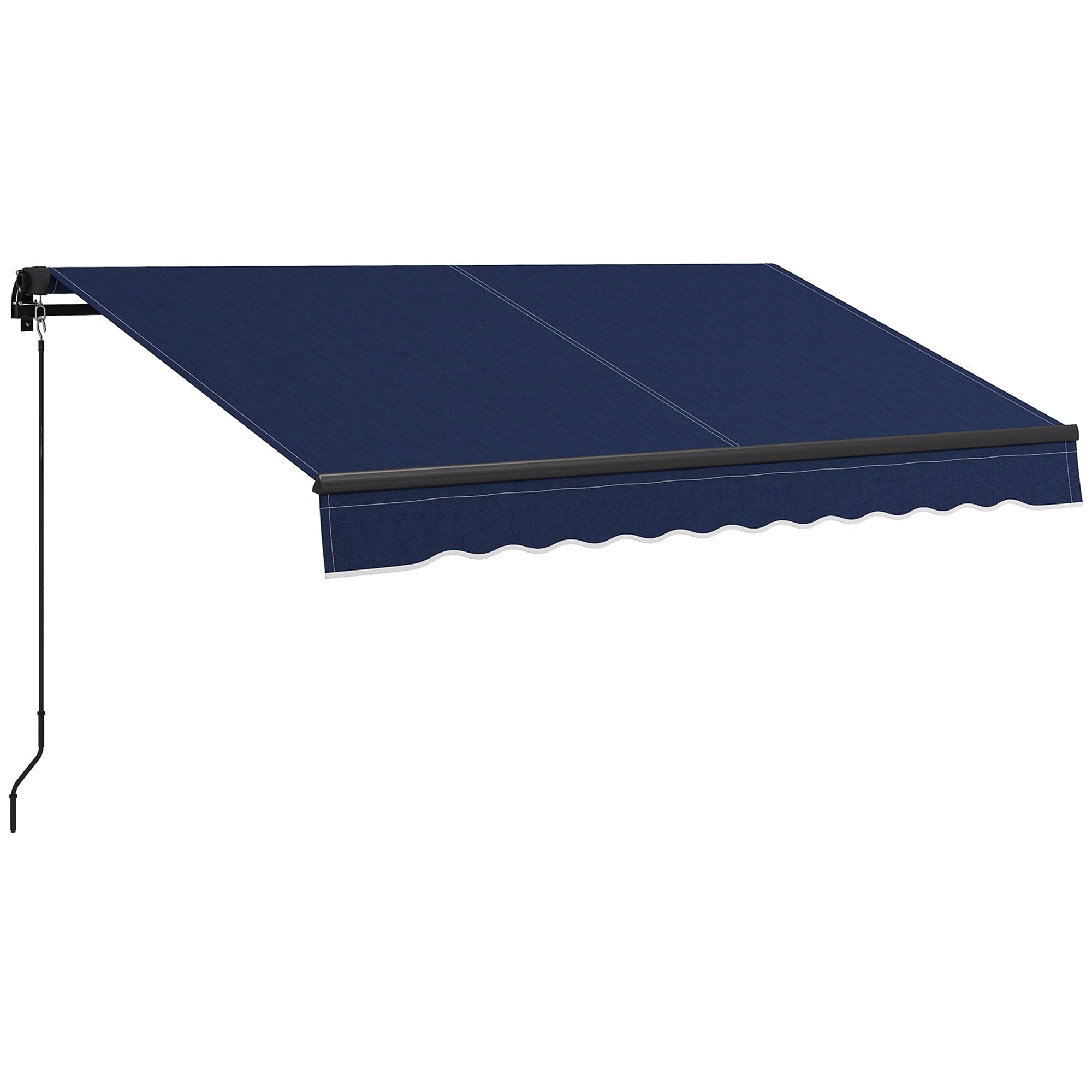 Outsunny 8 x 6.5 Retractable Awning, Patio Awning Sunshade Shelter with Manual Crank Handle, 280gsm UV Resistant Fabric and Al