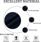 Smiletime Navy Blue 96 In Long Velvet Curtains With Grommet, Thermal Insulated Super Soft Privacy Noise Reducing Light Blocking