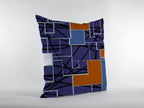 HomeRoots 16' Navy Puzzle Piece Suede Throw Pillow