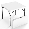 Real Relax Folding Table, 34 Square Portable Card Table with Handle and Removable Legs for Indoor Outdoor Picnic Party BBQ Campi