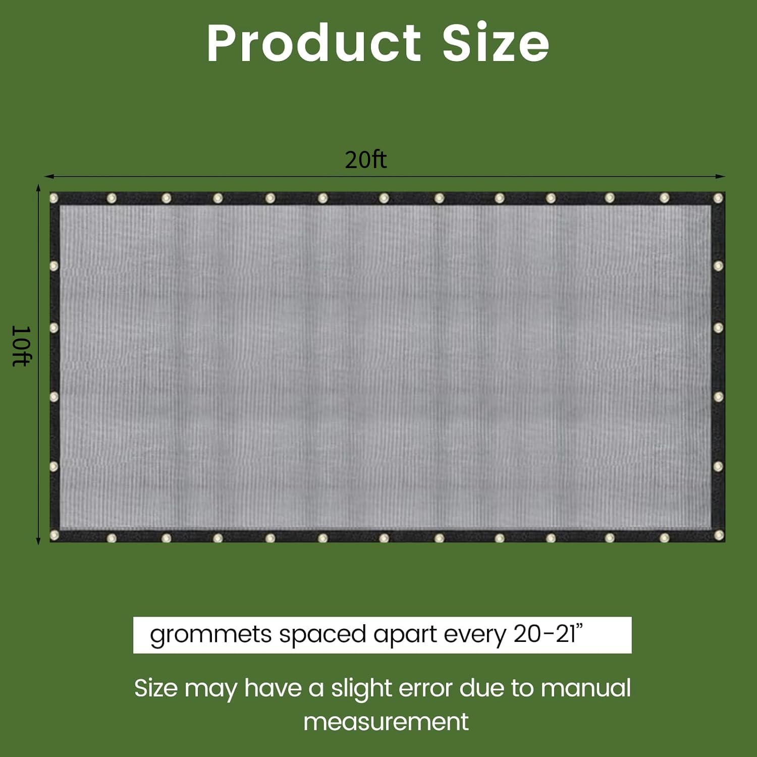[Windscreensupplyco] 60-70% 10 Ft X 20 Ft Mesh Tarp/Shade Cloth 9-Needle Knitted Heavy Duty Black With Grommets For Green House, Garden, Pergola, Pools, Dump Truck
