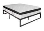 Flash Furniture Louis 14 Inch Metal Platform Bed Frame with 12 Inch Memory Foam Pocket Spring Mattress in a Box (No Box Spring Required) - Full