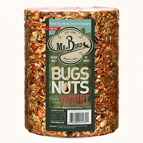 Mr. Bird Wild Bird Seed Large Cylinder Bugs, Nuts & Fruit 4 Lbs. 2 Oz.