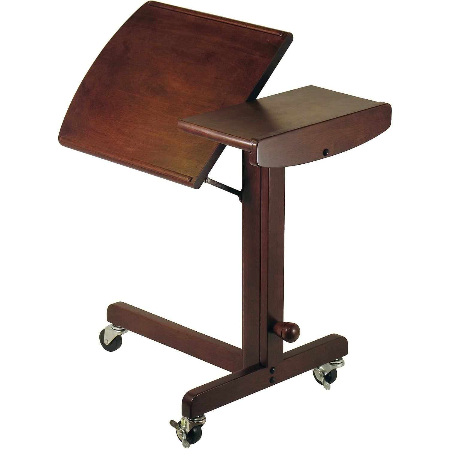 Winsome Wood Top Adjustable Height Laptop Cart, Antique Walnut (94423)