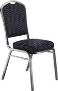 National Public Seating NPS 9300 Series 37" Metal and Fabric Stack Chair in Diamond Navy/Silvervein
