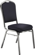 National Public Seating NPS 9300 Series 37" Metal and Fabric Stack Chair in Diamond Navy/Silvervein