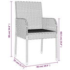 vidaXL 3-Piece Outdoor Patio Dining Set - Weather-Resistant Poly Rattan Garden Furniture Set with Cushions - Black and Gray