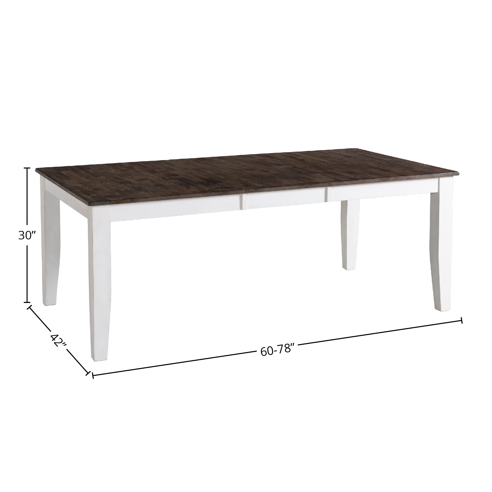 Intercon Kona 42 x 60-78", Grey Standard Dining Tables, Gray & White