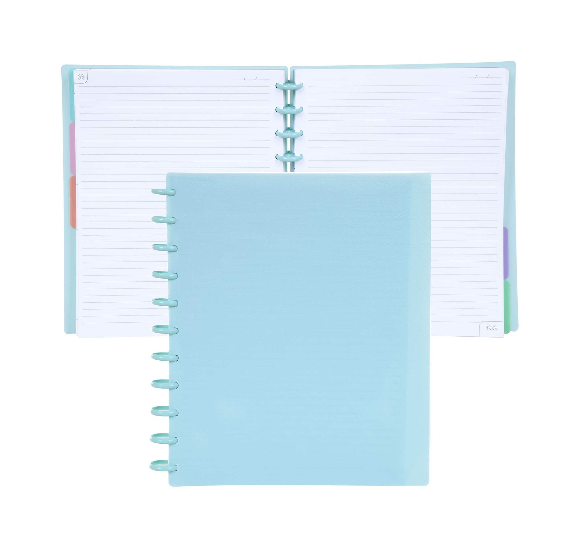 Talia Discbound Notebooks, Planner, Customizable, (Summer Blue W/Summer Blue Discs, Letter (8.5In X 11In))