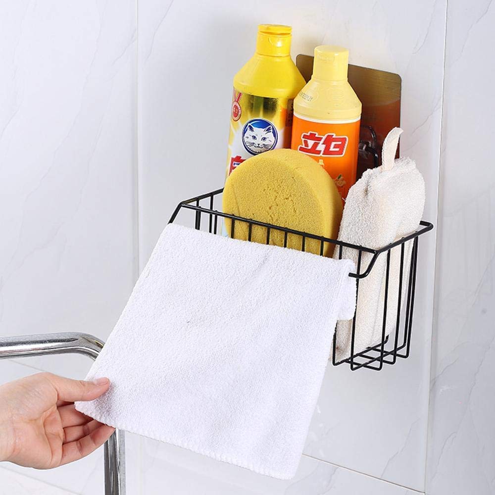 GION Wall Hanging Bathroom Shower Caddy Basket Shelf for Bathroom Accessories // Self Adhesive Holder, Metal Iron Shampoo Bottle