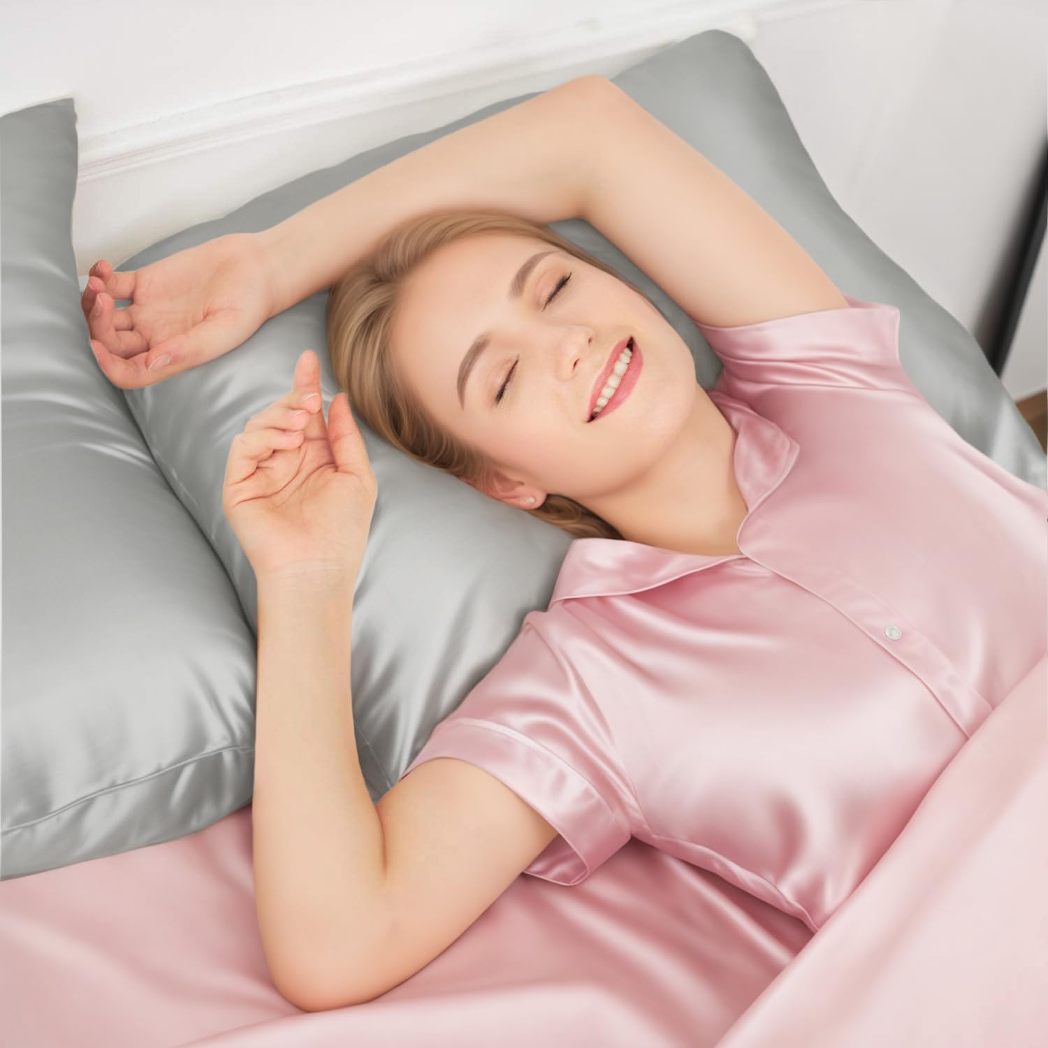 Inssl Silk Pillowcase For Women, Mulberry Silk Pillowcase For Hair And Skin And Stay Comfortable And Breathable During Sleep (St