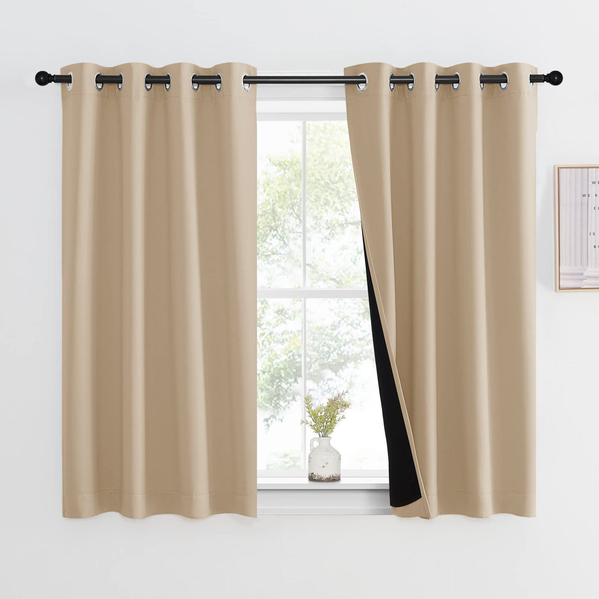 Nicetown Room Warming Curtains, Bedroom Full Blackout Curtain Panel, Great Job For Blocking Light, Complete Blackout Drapery Wit