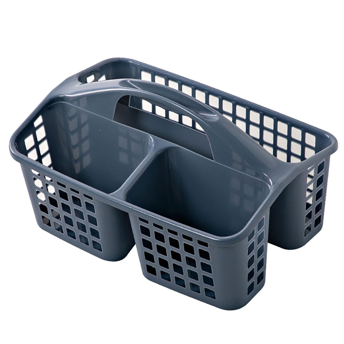 MYADDICTION Portable Shower Caddy Basket Cleaning Supplies Bucket 3 Divided Compartments Blue