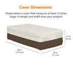 Amazon Basics Outdoor Patio Coffee Table Cover, Beige/Tan, 48'X28'