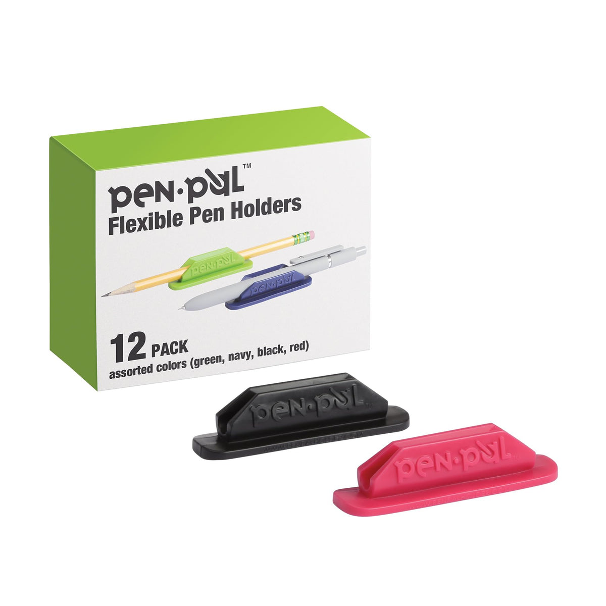 Pen Pal Pen Holders, Flexible Pen Holder, Writing Tool Organizer, Office And Teacher Supplies, Sticks To Clipboards, Asst Colors