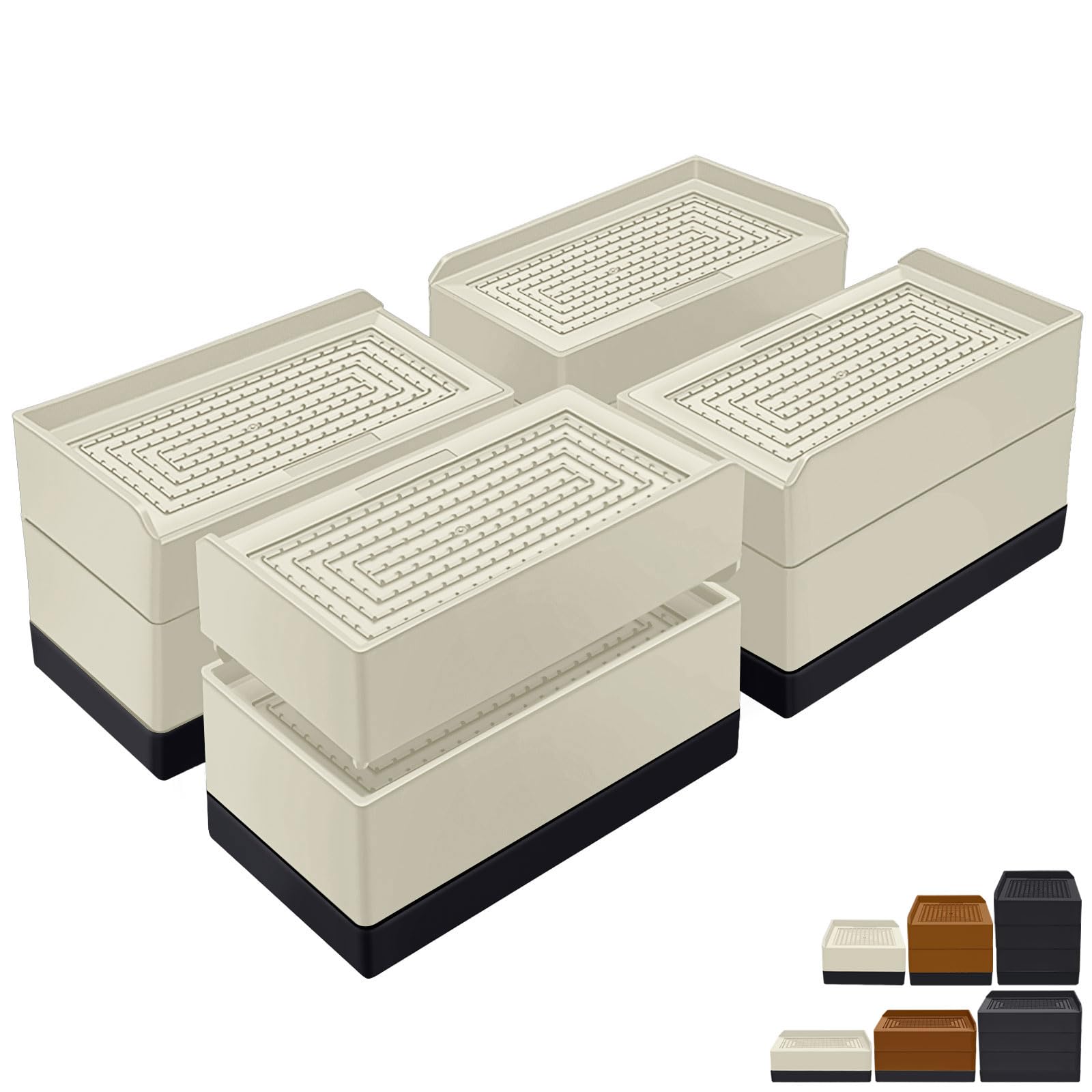 Annkut Furniture Risers 3 Inch, Rectangle Adjustable Risers Blocks For Bed Sofa Table And Couch Lift To1.5 Or 3 Inch,Heavy Duty