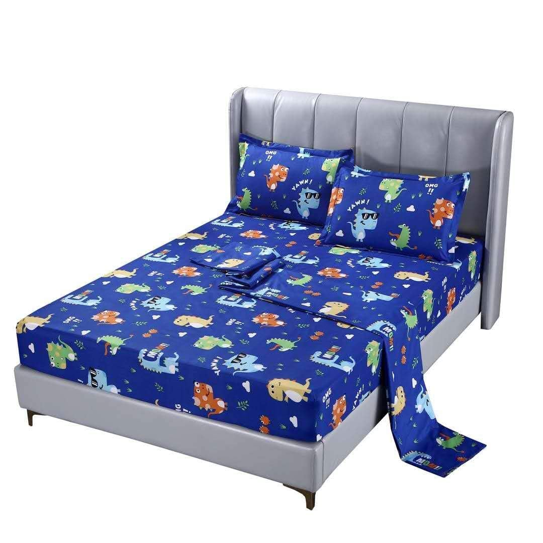 Sdiii 4Pcs Cute Dinosaur Sheet Set Queen, Dino Queen Sheet Set, Soft Microfiber Dinosaur Sheets Queen For Kids Girls Boys And Di
