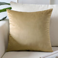 Artscope Luxury Velvet Pillow Covers Super Soft Decorative Square Throw Pillow Covers Case Cushion Covers For Sofa Couch Bedroom Car Decor 20X20 Inch Tan
