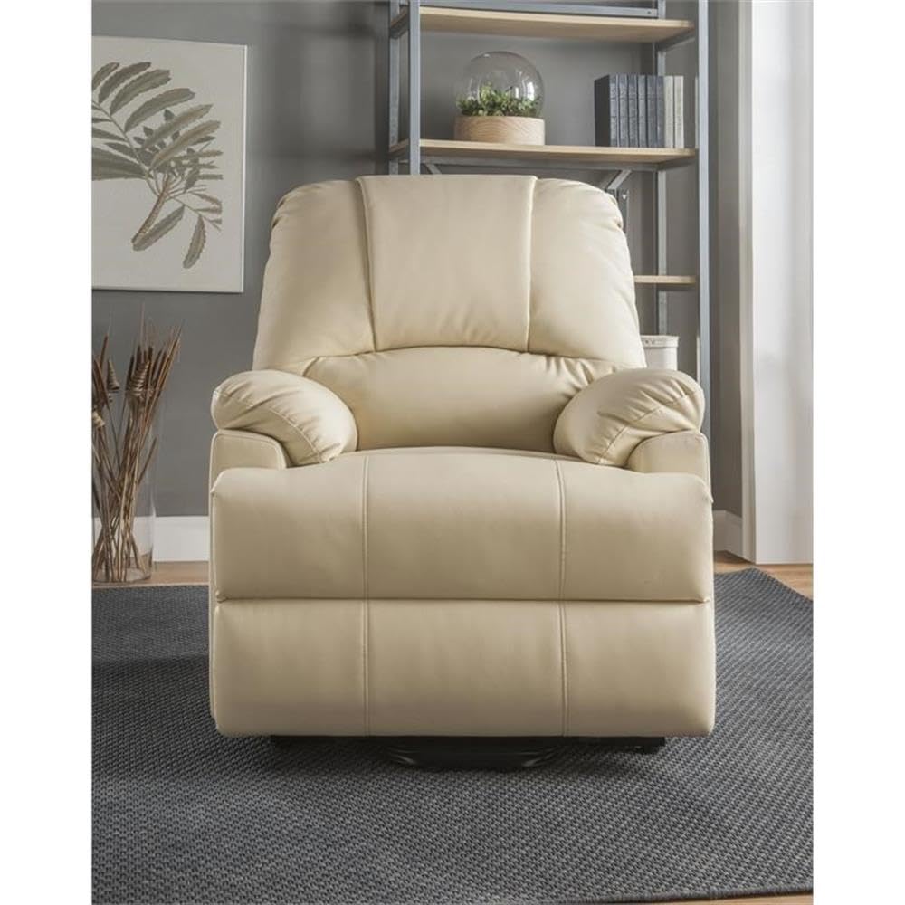Acme Ixora Faux Leather Upholstered Recliner with Power Lift in Beige