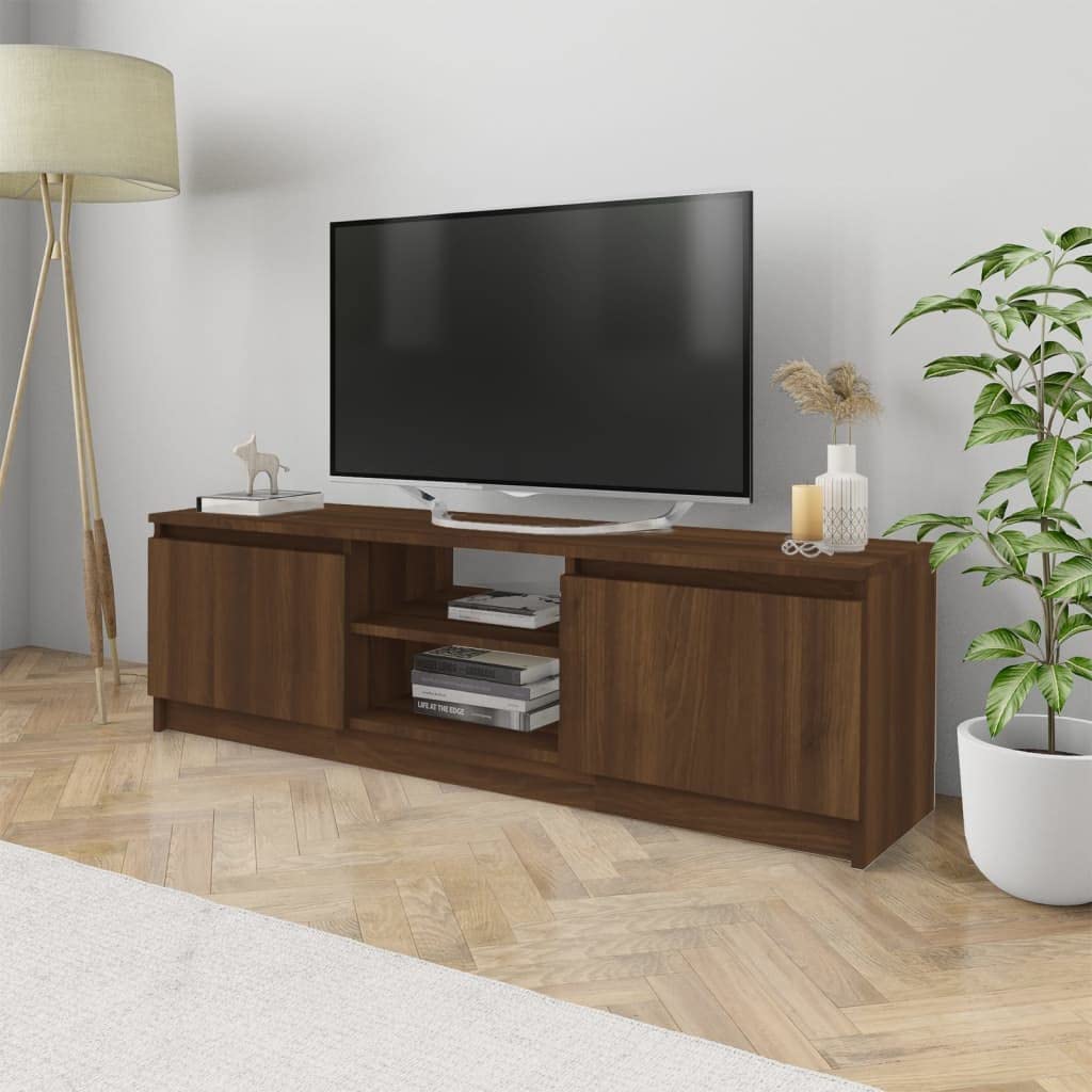 vidaXL TV Cabinet Bedroom Living Room Entertainment Center HiFi Cabinet TV Console Media Unit Stand Furniture Brown Oak Engineered Wood
