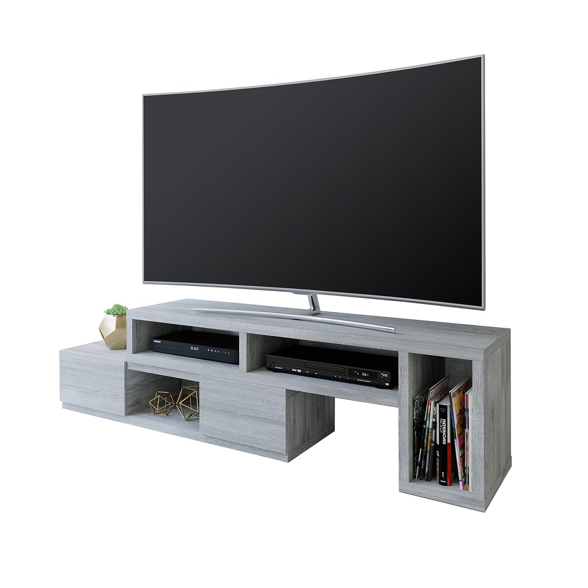 Techni Mobili Adjustable Console 65&quot; TV Stand, Grey