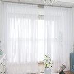 Window White Sheer Curtains 51.8X83.8 Inches Long 2 Panels Sheer White Curtains Basic Rod Pocket Panel For Bedroom Children Livi