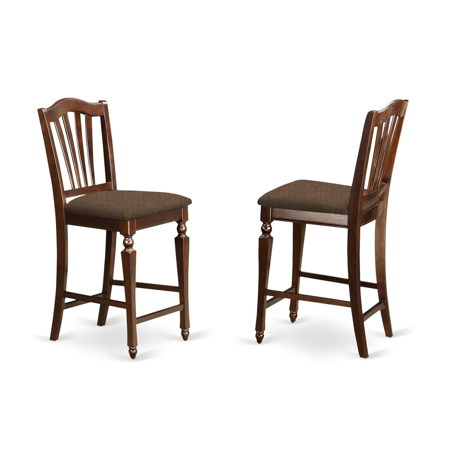 East West Furniture Edch5-Mah-C 5 Pc Counter Height Set - High Table And 4 Dining Chairs.
