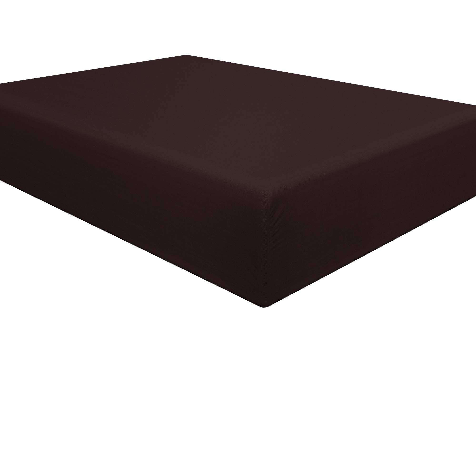 Ntbay 100% Brushed Microfiber Full Fitted Sheet, 1800 Super Soft And Cozy, Wrinkle, Fade, Stain Resistant Deep Pocket Fitted Bed Sheet Only, Dark Brown
