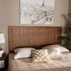 Baxton Studio Monroe Modern Transitional and Rustic Ash Walnut Finished Wood King Size Headboard