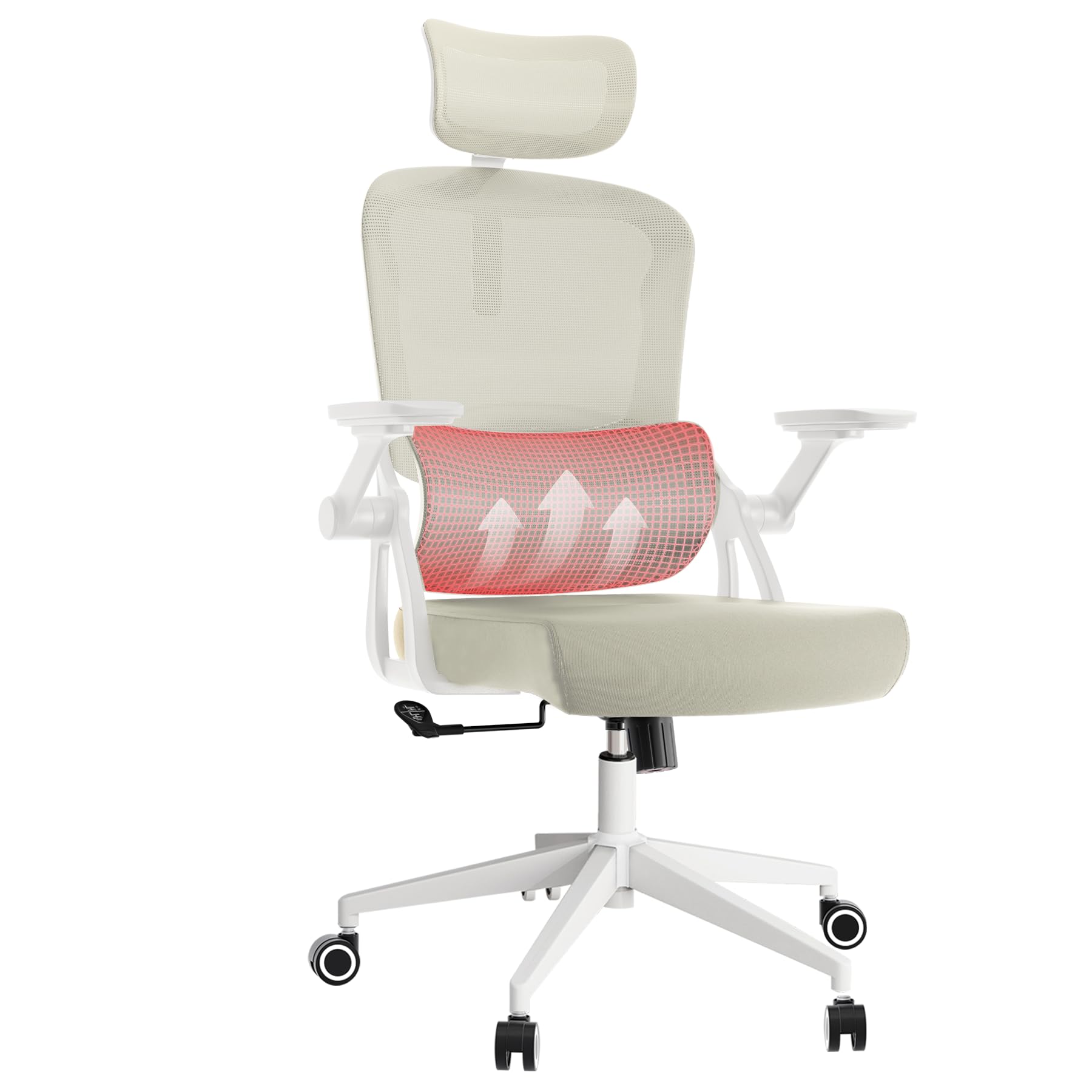 Laojawbow Ergonomic Office Chair - 400Lb Comfy Desk Chairs With Headrest And Lumbar Back Support, Heavy Duty Mesh Computer Chair