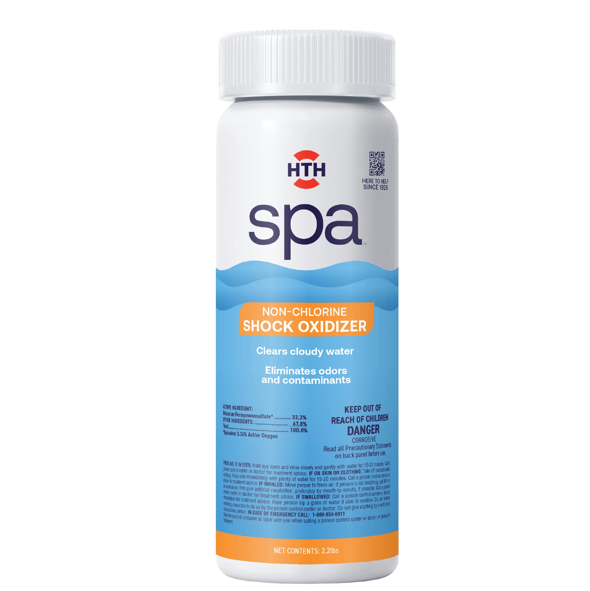 Hth Spa 86135 Non Chlorine Shock Oxidizer, Spa & Hot Tub Chemical Clears Cloudy Water, 2.25 Lbs