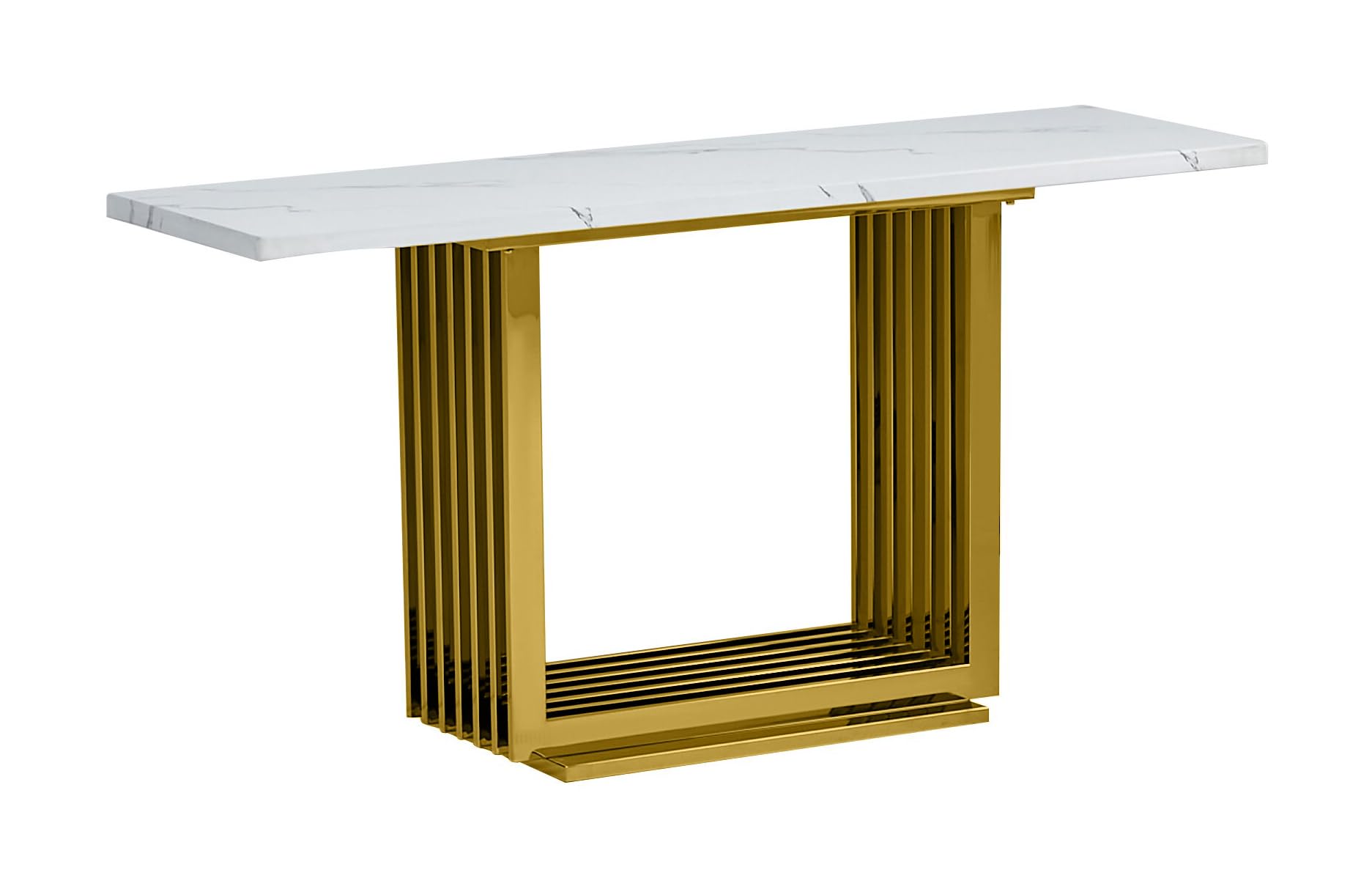 Best Quality Furniture Ct313 Console Table, White/Gold