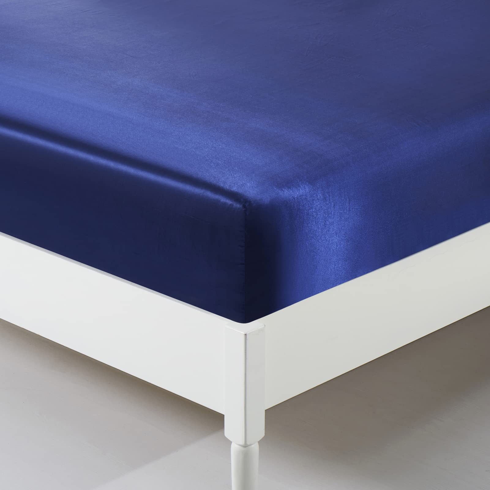 King Silk Satin Fitted Sheet, Soft Deep Pocket Single Bottom Bed Sheets Sold Separately, Wrinkle Free, Non- Fading, Breathable,