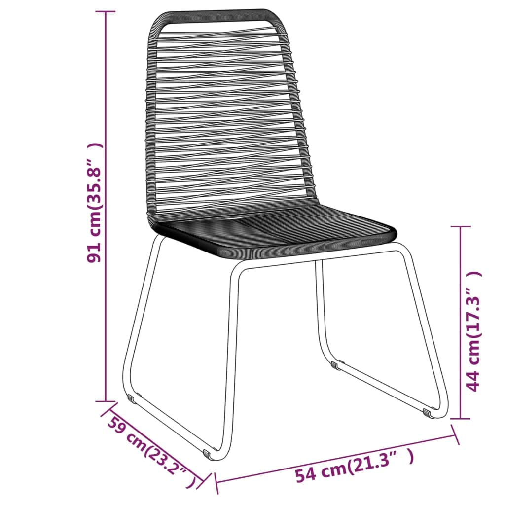 vidaXL Black Patio Dining Set - 7 Piece Garden Dinner Set with Rattan Chairs and Glass Tabletop - Durable Powder-Coated Steel Frames - Perfect for Outdoor Dining and Entertainment