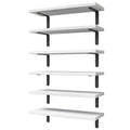 Wopitues Set Of 6 White Floating Wall Shelves - Modern Decor For Bedroom, Bathroom, Living Room [Upgraded]