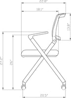 Lorell Nesting Plastic-Back Chairs, With Arms, Black, Set Of 2 Chairs