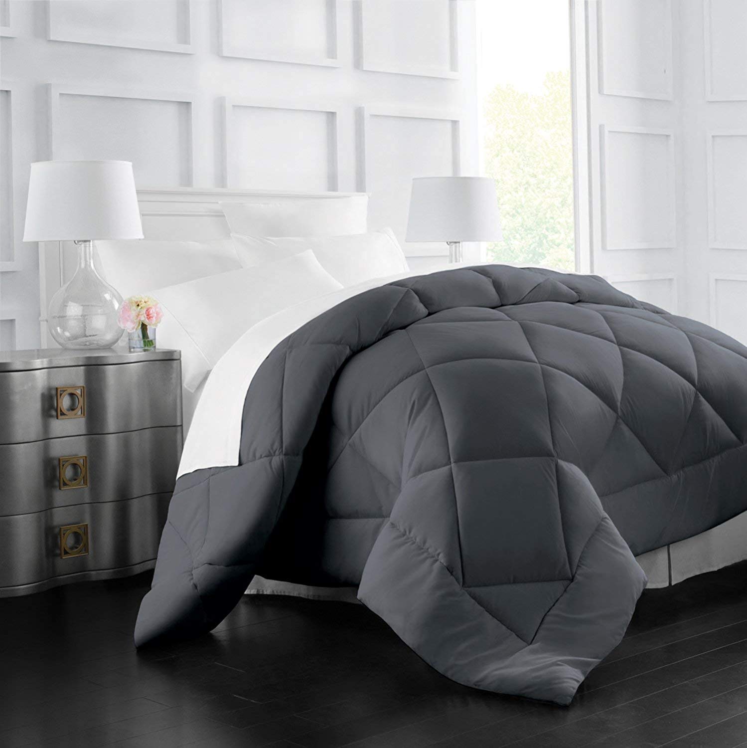 Jaipur Linen Micro Polyester Double Bed Ac Comforter  90 X 100 Inch, Grey