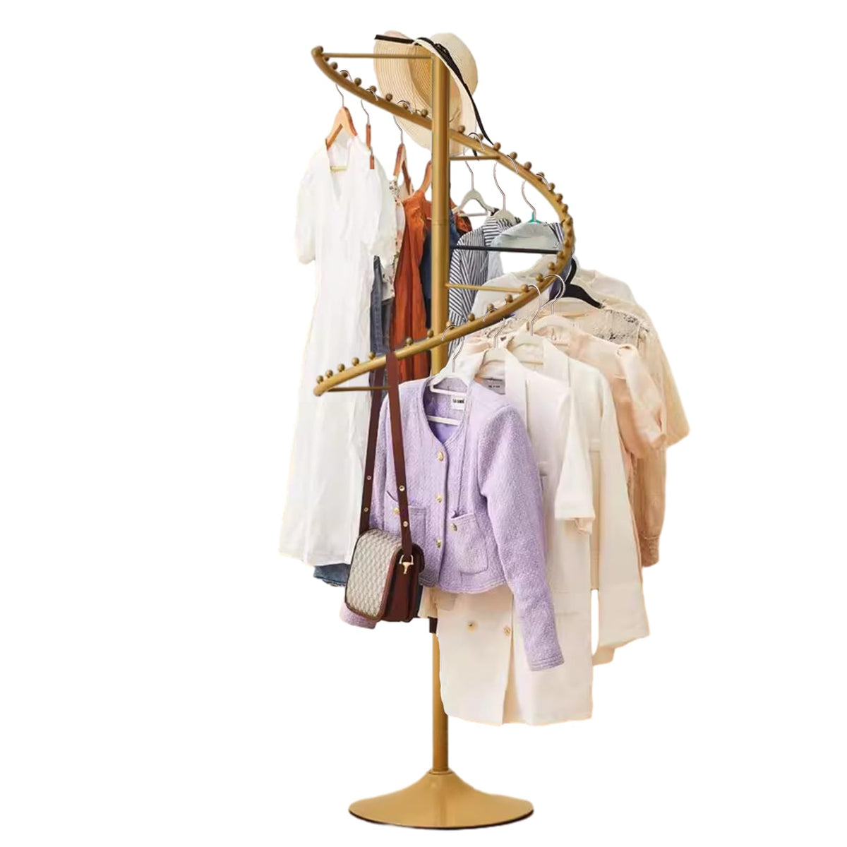 Freestanding 71 In HeavyDuty Spiral Clothing Racks Display for Storage