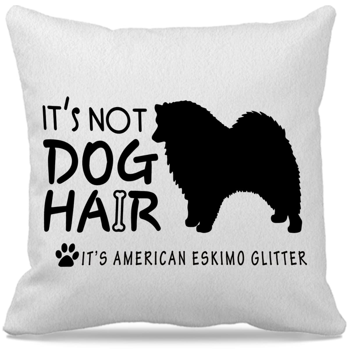 Dog Themed 18  18'It'S Not Dog Hair It'S American Eskimo Glitter Funny American Eskimo Silhouette Decorative Throw Pillow Case